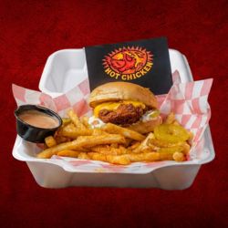 1 slider with fries. Includes pickles, coleslaw, cheese & Shams sauce.